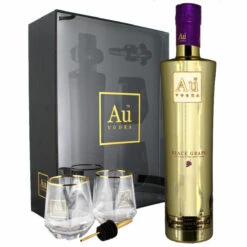 Au Vodka Black Grape Gift Set 70cl