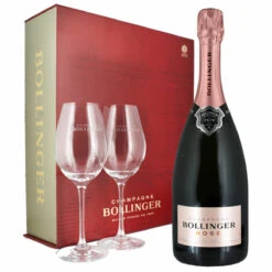 Bollinger Rose Champagne Gift Set With Glasses