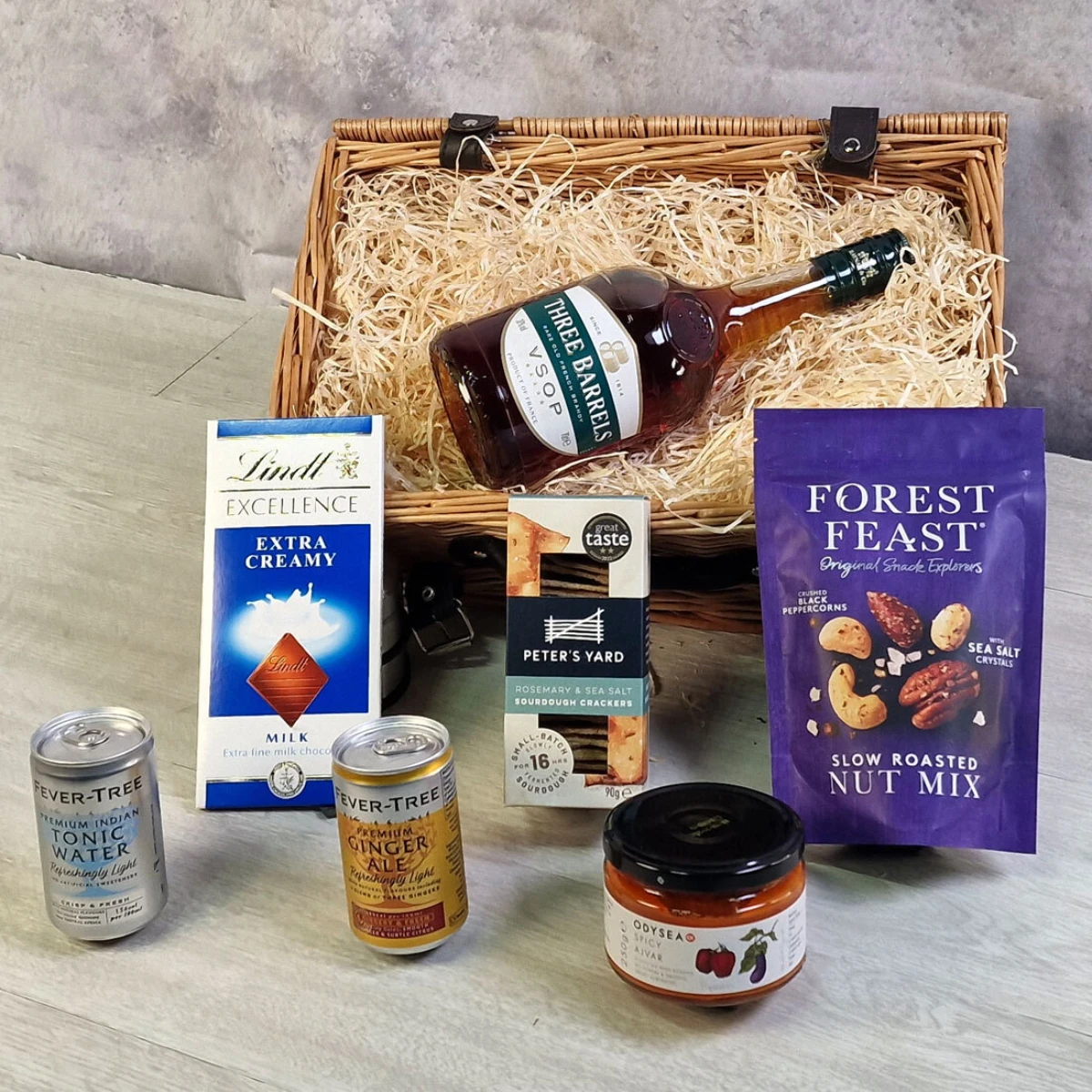 Three Barrels Brandy Luxury Treat Hamper 3 Three Barrels Brandy Luxury Treat Hamper